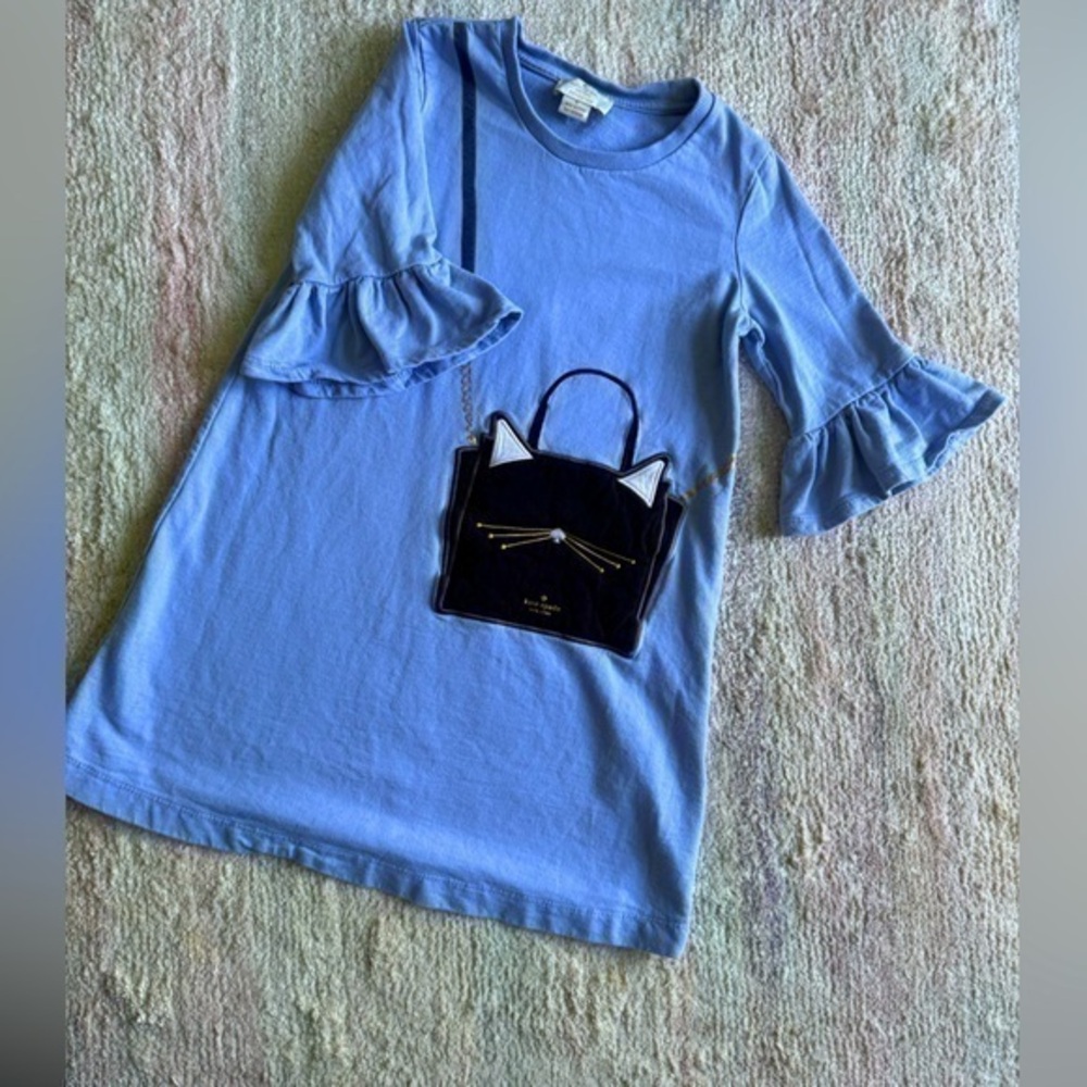Kate Spade Girls Size 8 French Terry Cat Handbag Sweatshirt Dress